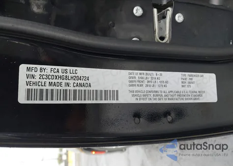 2020 Dodge Charger Gt Rwd from USA, damaged, VIN 2C3CDXHG8LH204724